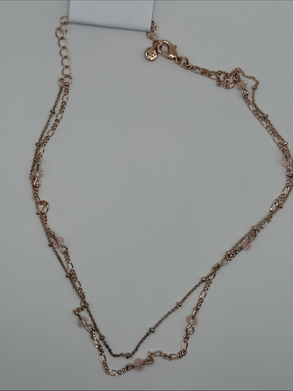 Elegant Gold Plated Chain Necklace with Pink Accents